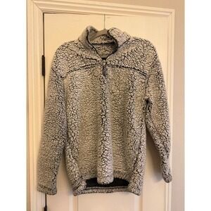 Boxercraft Sherpa Fleece 1/4 Zip Pullover Sweater Gray Black Women's Medium